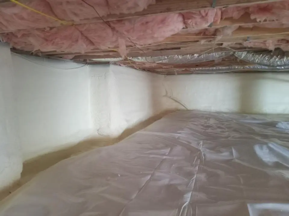 Crawl space encapsulation with closed-cell spray foam for Attic Insulation in Riverdale